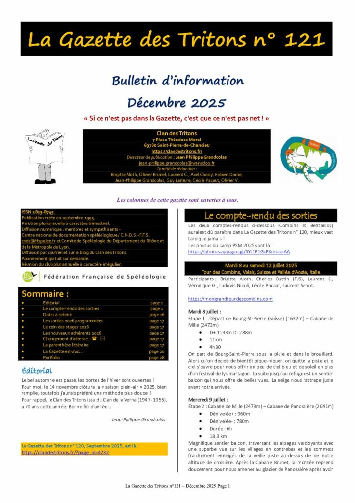 La gazette des Tritons n° 121